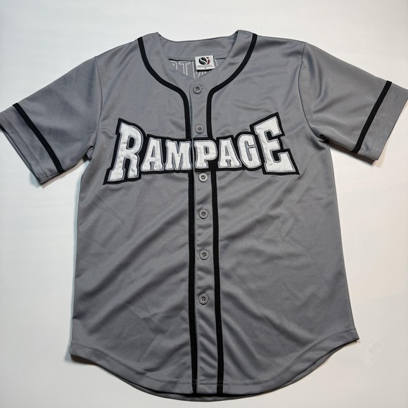Something Inked Other - Vintage San Antonio Rampage Baseball Jersey Mens Medium Gray Hockey Button